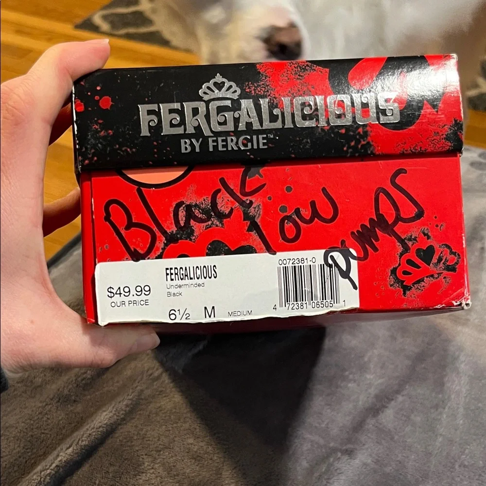 Fergalicious Black Polka-Dot Cutout Round-Toe Pumps - Picture 9 of 9